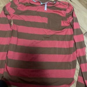 Matilda Jane Pink and Brown Striped Shirt